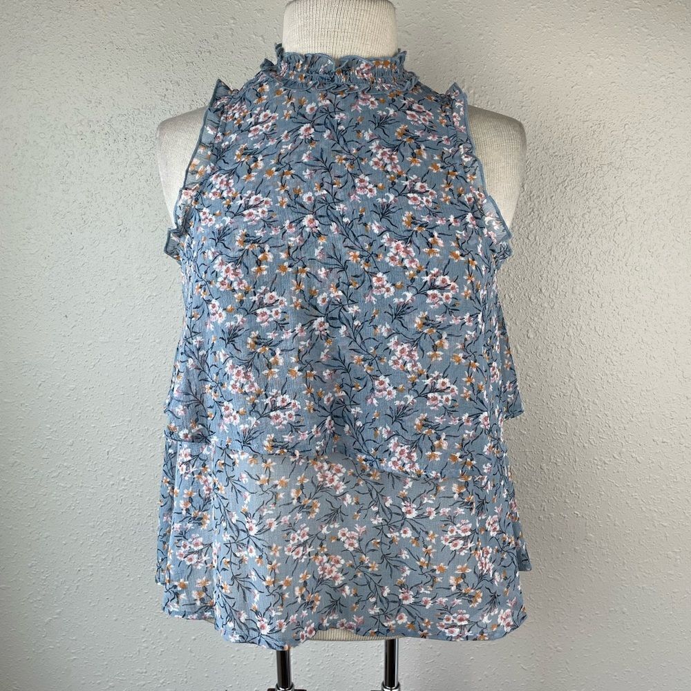 American Eagle Sleeveless Floral Blouse Top Size XS EUC